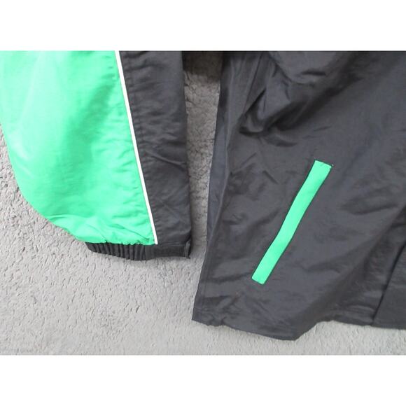 NWOT Vintage Prostar Pro Star Hidden Hood Men's Small Nylon Jacket Green & Black - Picture 4 of 15